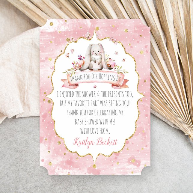 Some Bunny Is On The Way! Easter Baby Shower Thank You Card (Creator Uploaded)