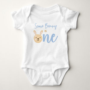 Some Bunny is ONE 1st Birthday Rabbit Easter Baby  Bodysuit