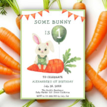 Some Bunny is One Birthday Invitation