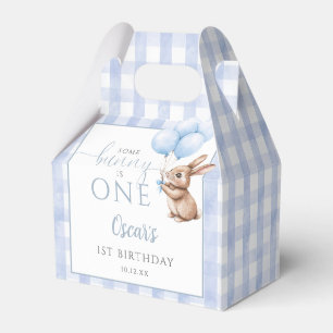 Some Bunny Is One Blue Balloons 1st Birthday Favour Box