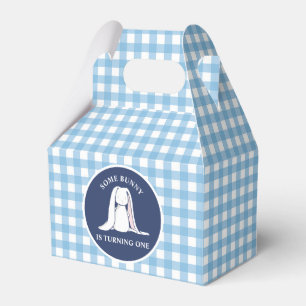 Some Bunny is One blue Gingham Birthday Favour Box