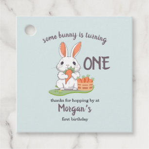 Some Bunny Is One Boys Girls 1st Birthday Favour Tags