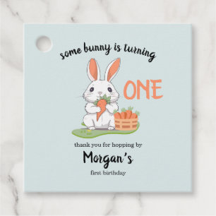 Some Bunny Is One Boys Girls 1st Birthday Favour Tags