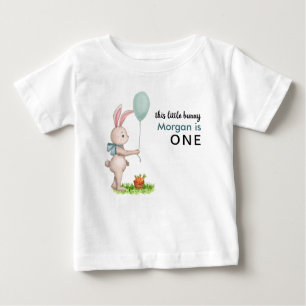 Some Bunny is One Cute Rabbit Balloon 1st Birthday Baby T-Shirt