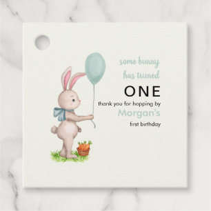 Some Bunny is One Cute Rabbit Balloon 1st Birthday Favour Tags