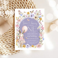 Some Bunny Is ONE First 1st Birthday Invitation