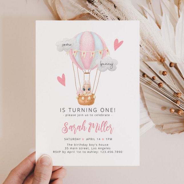 Some Bunny is One First Birthday Invitation (Creator Uploaded)