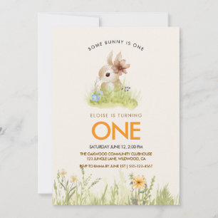Some Bunny is One First Birthday Invitation