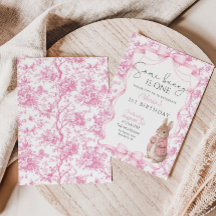 Some Bunny Is One Girl  1st Birthday Invitation