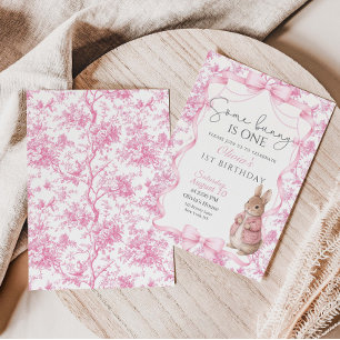 Some Bunny Is One Girl  1st Birthday Invitation