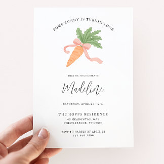 Some bunny is one modern simple 1st birthday invitation