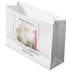 Some Bunny is One Personalised 1st Birthday  Large Gift Bag