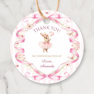 Some Bunny is One Pink Bow Gingham 1st Birthday Favour Tags