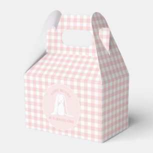 Some Bunny is One Pink Gingham Birthday Favour Box