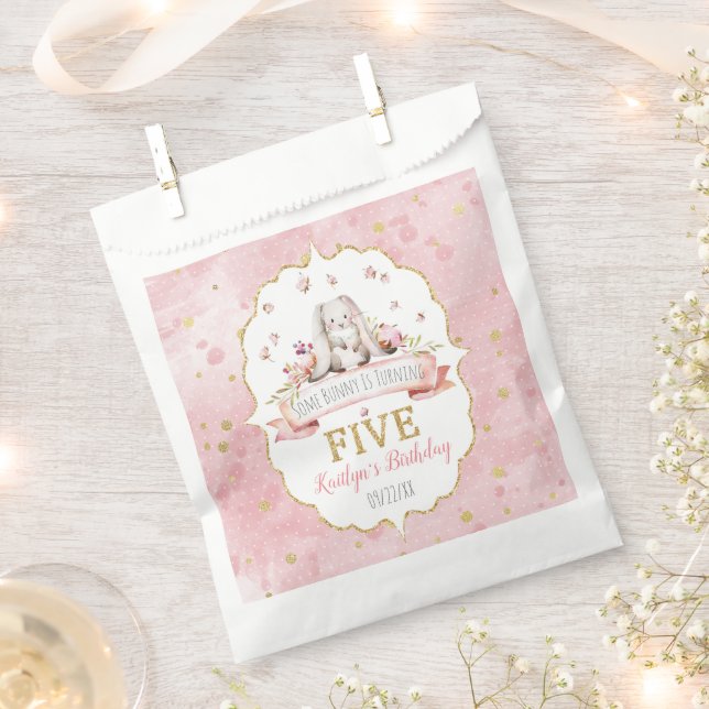 Some Bunny is Turning Five 5th Birthday Favour Bag (Clipped)