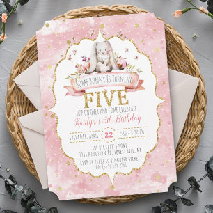Some Bunny is Turning Five 5th Birthday Invitation