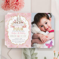 Some Bunny is Turning Four 4th Birthday Invitation