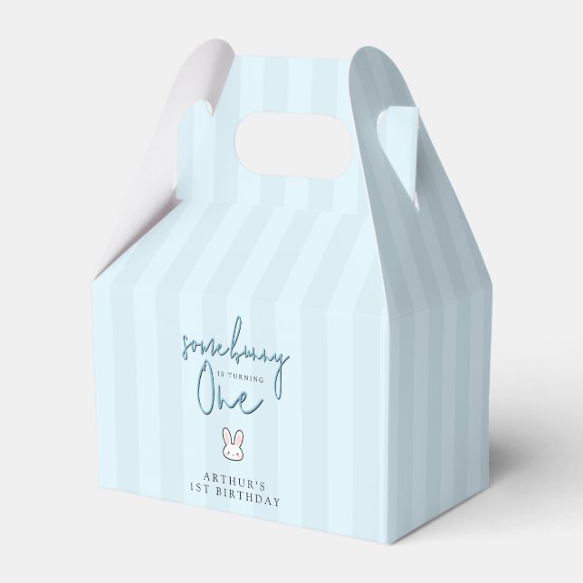 Some Bunny is turning One 1st Birthday Celebration Favour Box (Front Side)