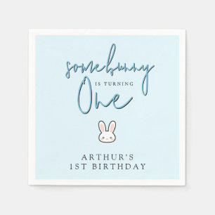 Some Bunny is turning One 1st Birthday Celebration Napkin