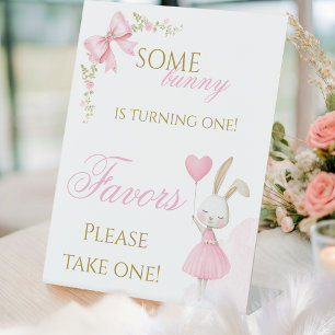 Some Bunny is Turning One 1st Birthday, Favour Sig Pedestal Sign