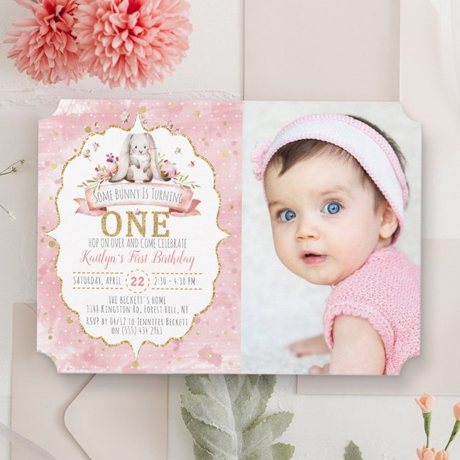 Some Bunny is Turning One 1st Birthday Invitations (Creator Uploaded)