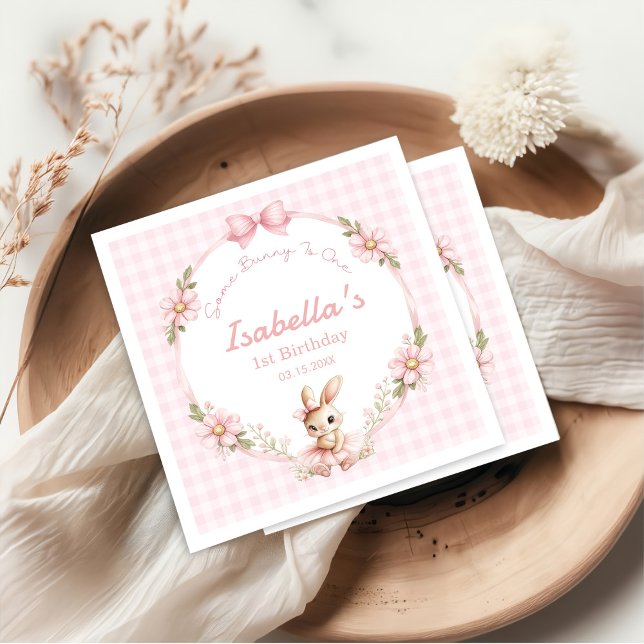 Some Bunny is Turning One 1st Birthday  Napkin (Creator Uploaded)