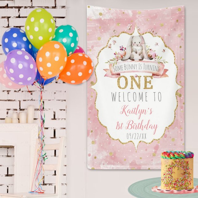 Some Bunny is Turning One 1st Birthday Welcome Banner (Creator Uploaded)