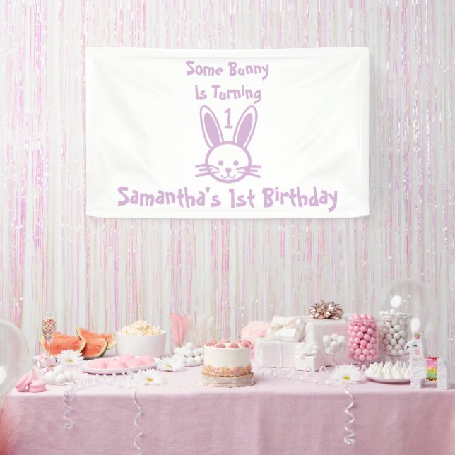 Some Bunny Is Turning One Birthday Banner (Party)