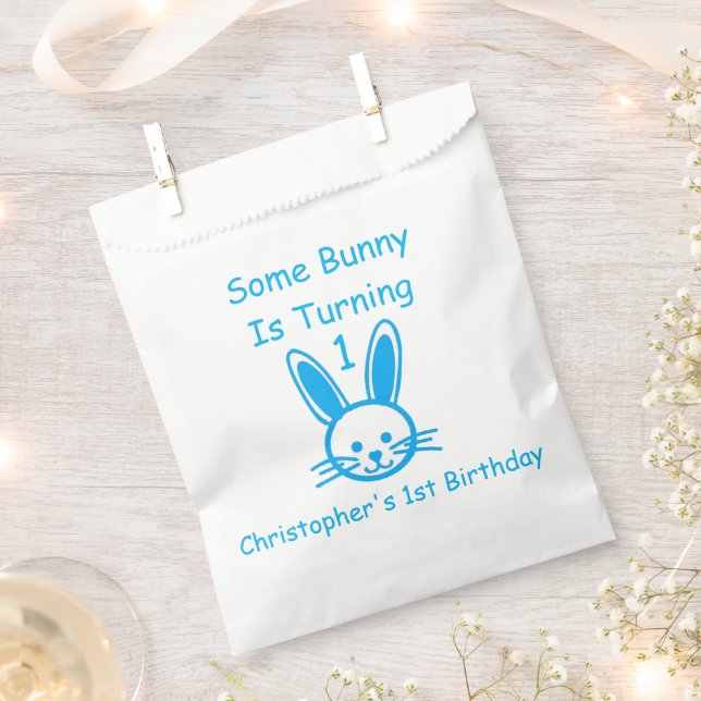 Some Bunny Is Turning One Birthday Favour Bag (Clipped)