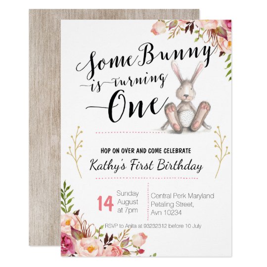 Some Bunny is Turning One Birthday Invitation | Zazzle.com.au