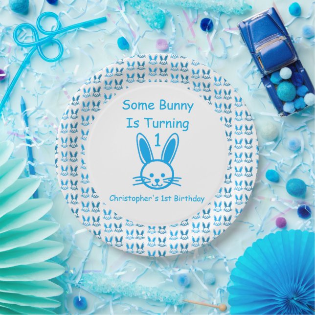 Some Bunny Is Turning One Birthday Paper Plate (Party)