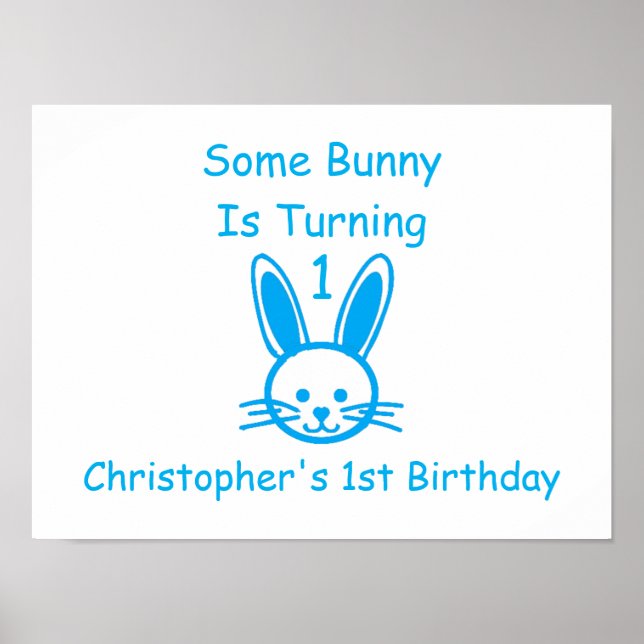 Some Bunny Is Turning One Birthday Poster (Front)