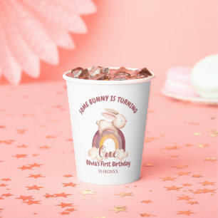 Some Bunny Is Turning One Bunny 1st Birthday Paper Cups