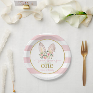 Some Bunny is turning ONE (Bunny Ears) CUSTOM  Paper Plate