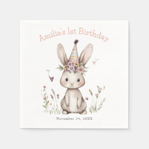 Some Bunny is Turning One Cute 1st Birthday Party Napkin