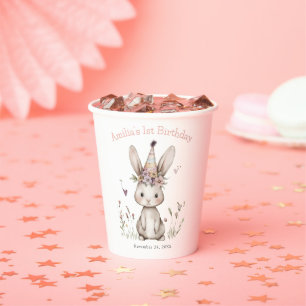 Some Bunny is Turning One Cute 1st Birthday Party Paper Cups