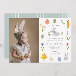 Some Bunny Is Turning One First Birthday Photo  Invitation