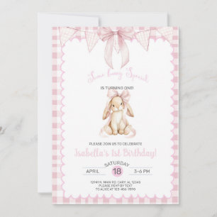 Some bunny is turning One, girl birthday, Any Age. Invitation