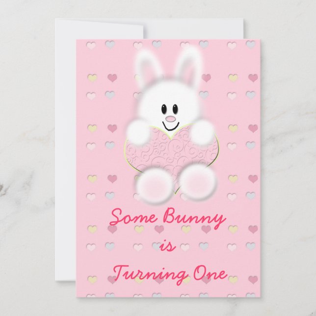 Some Bunny is Turning One Invitation (Front)