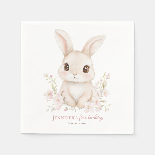 Some Bunny is Turning One Paper Napkins (Front)