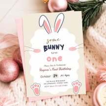 Some Bunny is Turning One Rabbit 1st Birthday