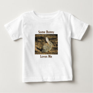 Some Bunny Loves Me Adorable Brown Rabbit Photo Baby T-Shirt