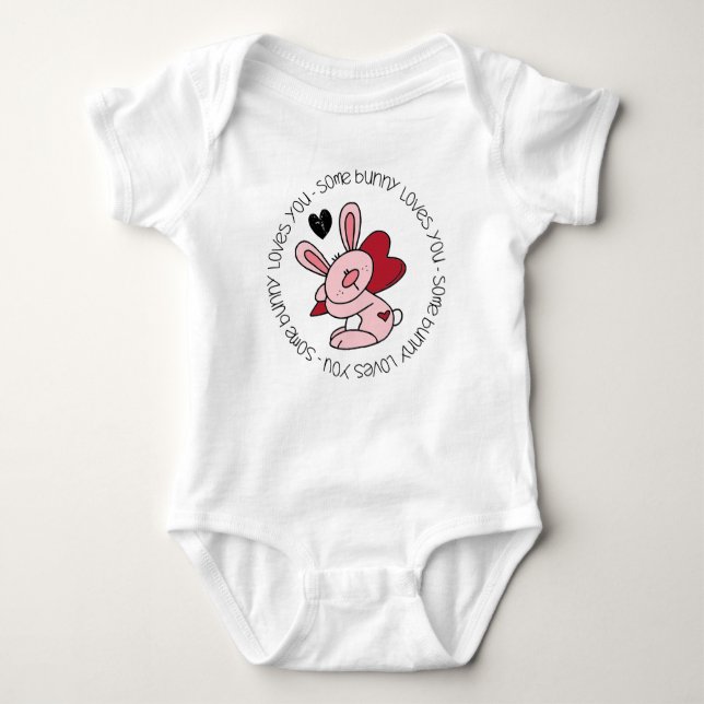Some Bunny Loves You Baby Bodysuit (Front)