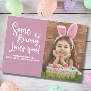 Some Bunny Loves You Cute Easter Photo Invitation