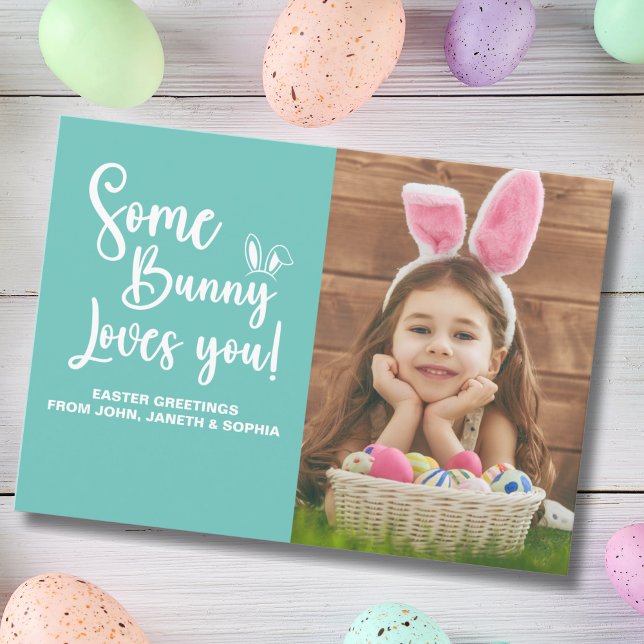 Some Bunny Loves You Cute Easter Photo Invitation (Creator Uploaded)