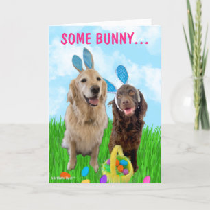 Some Bunny Loves You Dog Easter Folded Card