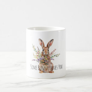 Some Bunny Loves You Floral Coffee Mug
