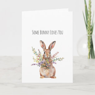 Some Bunny Loves You Floral Easter Card