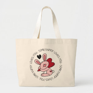 Some Bunny Loves You Large Tote Bag