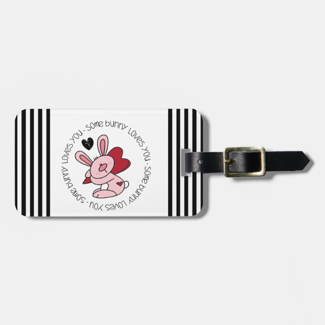 Some Bunny Loves You Luggage Tag (Front Horizontal)